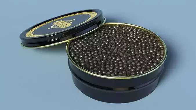 Marshallberg Sturgeon Caviar Jar 3D model 5