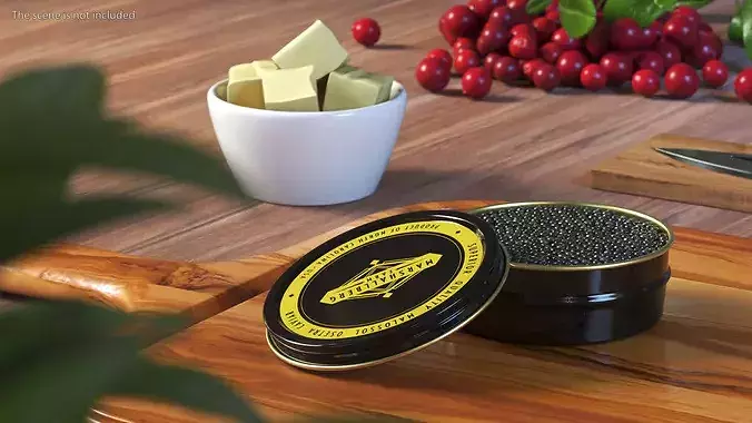 Marshallberg Sturgeon Caviar Jar 3D model 4