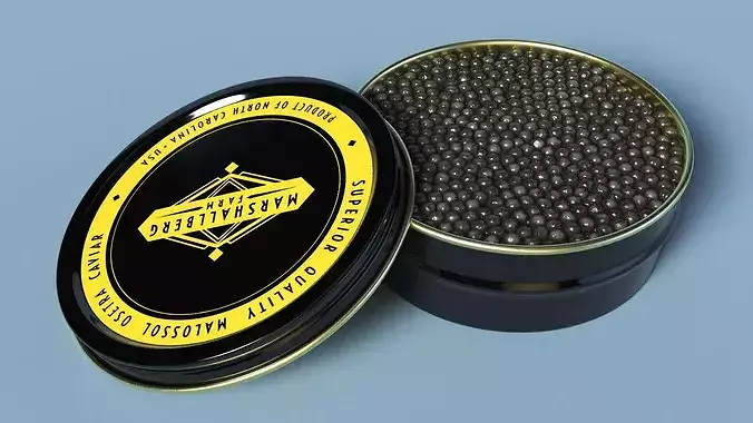Marshallberg Sturgeon Caviar Jar 3D model 6