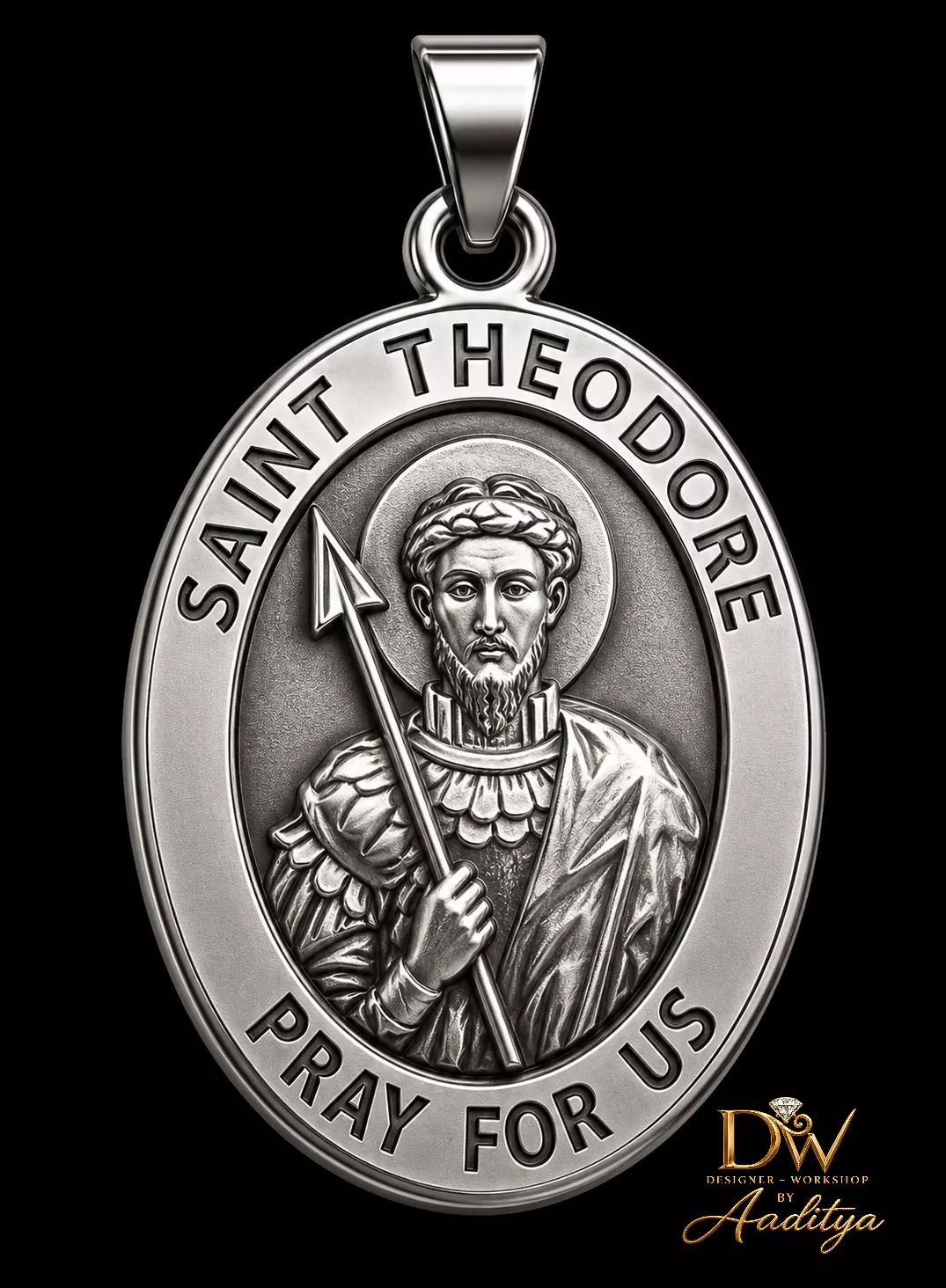 Saint Theodore Pendant 3D print model