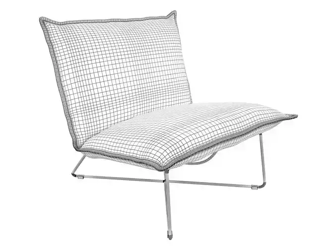 Earl leather lounge chair on metal frame