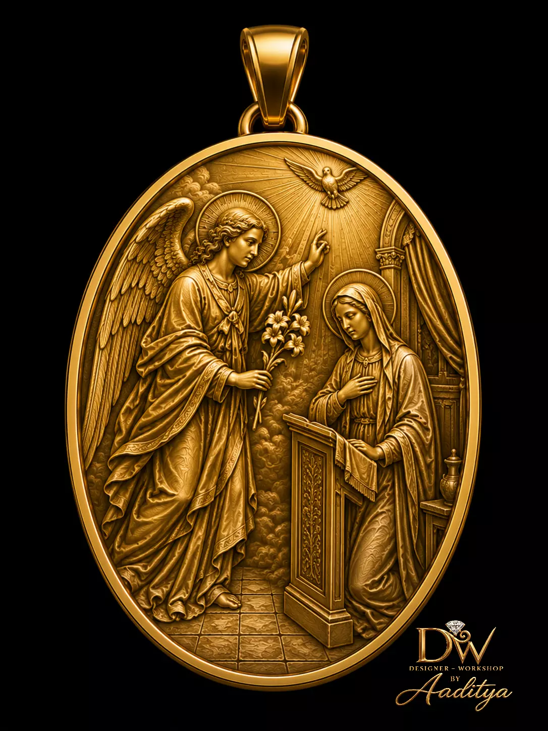 Virgin Mary Annunciation Pendant 3D print model