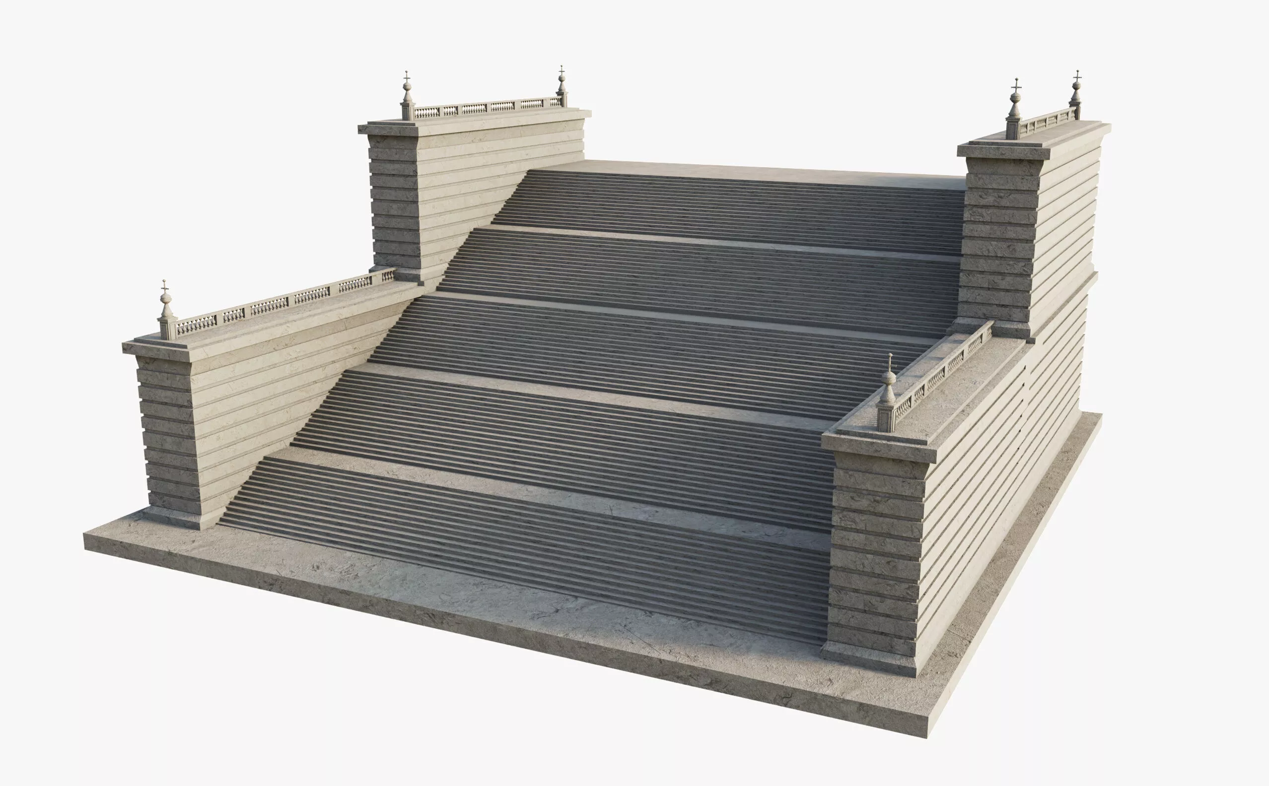 Big ancient stairs Free 3D model