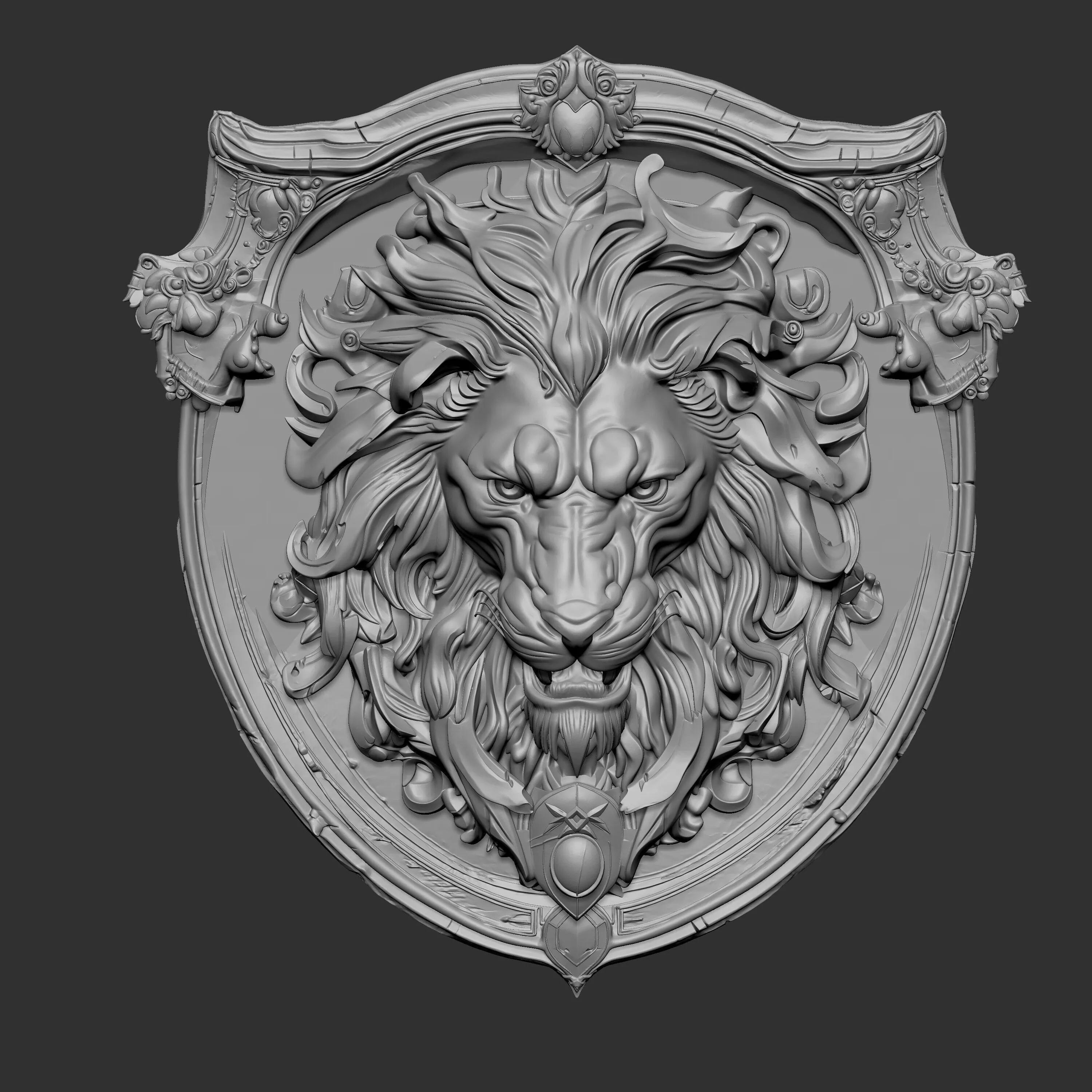 mounted lion 3D print model