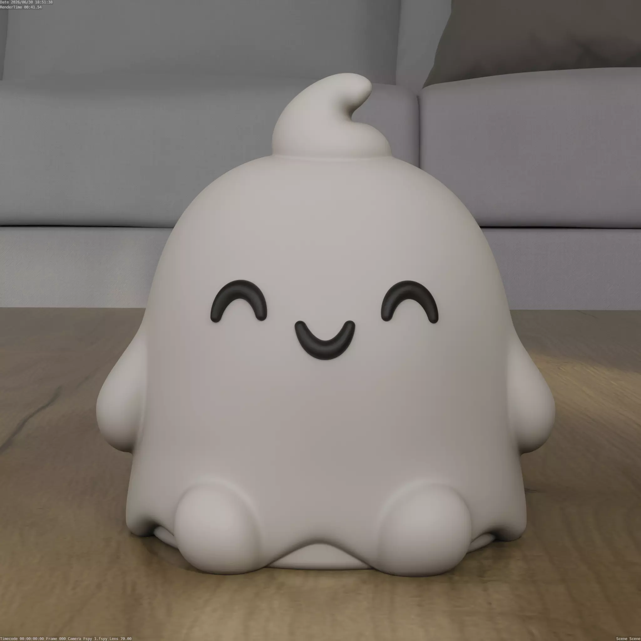 Cute Little Ghost 3D Print Model 3D print model