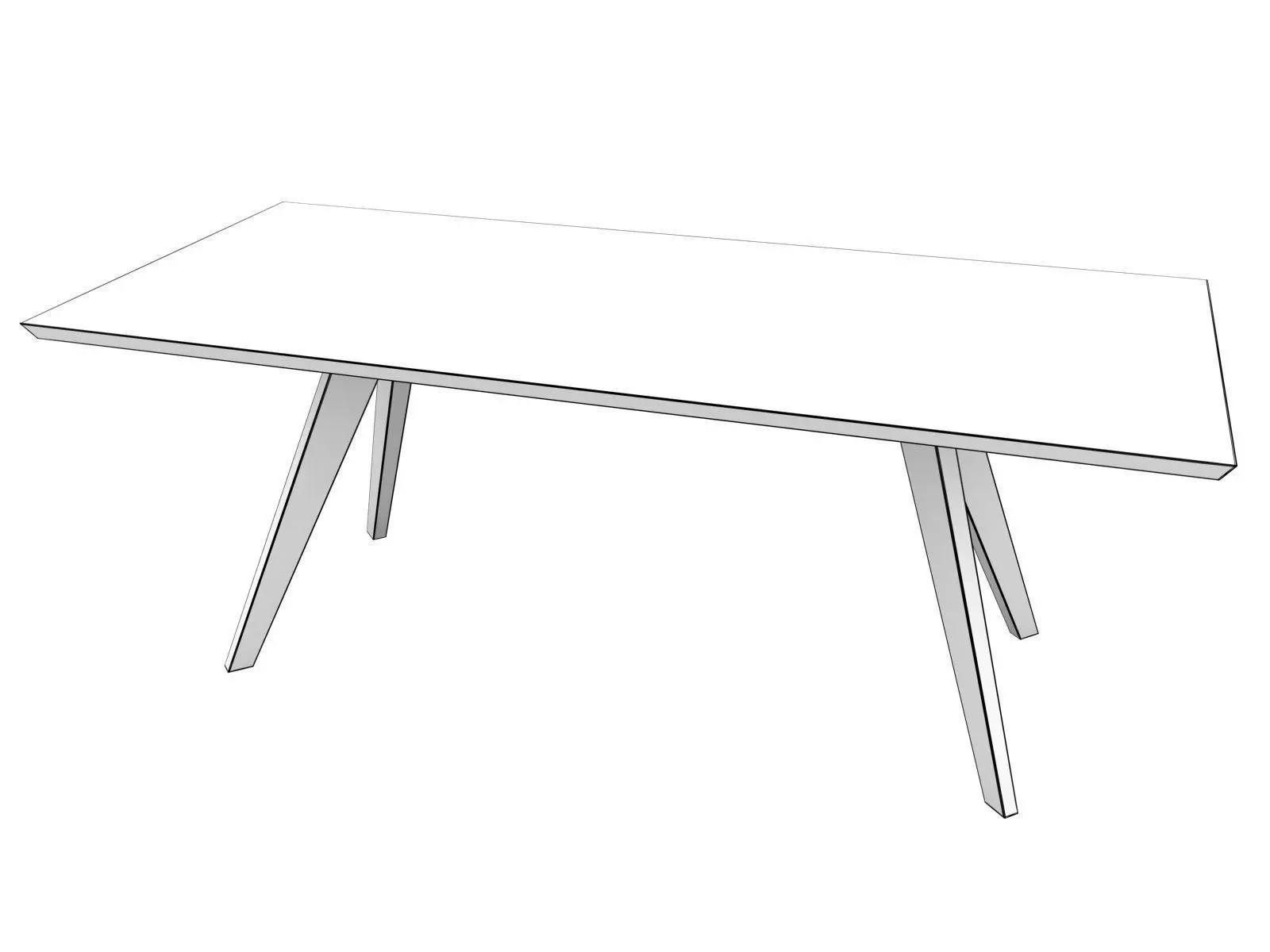 Cena wooden table with three legs 3D model_4