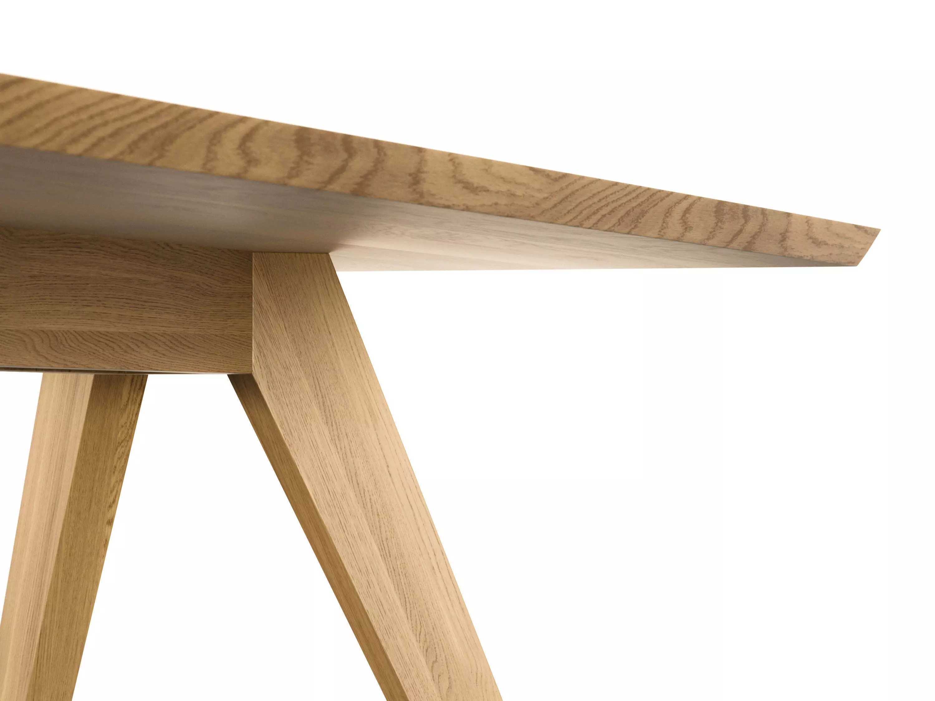 Cena wooden table with three legs 3D model_3
