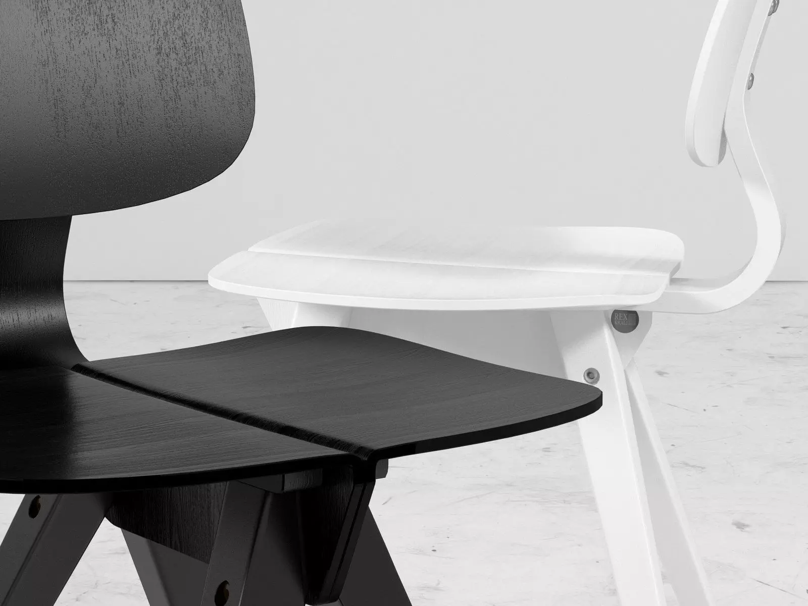 Mosquito pair of wooden chairs 3D model_2