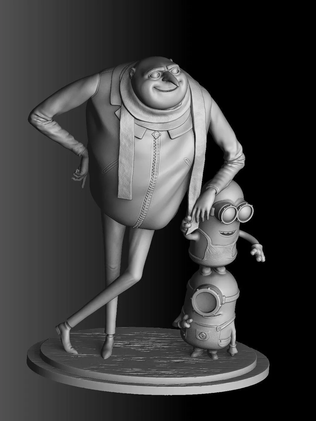 Gru and Minions Despicable Me Animation Figurine 3D Print STL 3D print model
