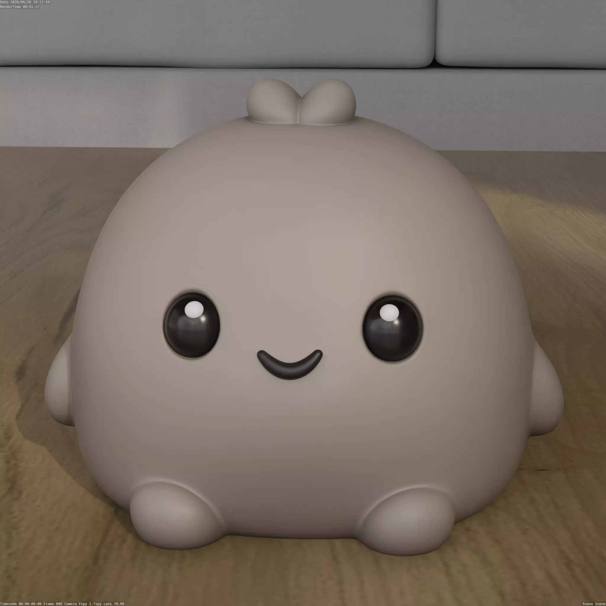 Cute Smiling Blob 3D Print Model 3D print model