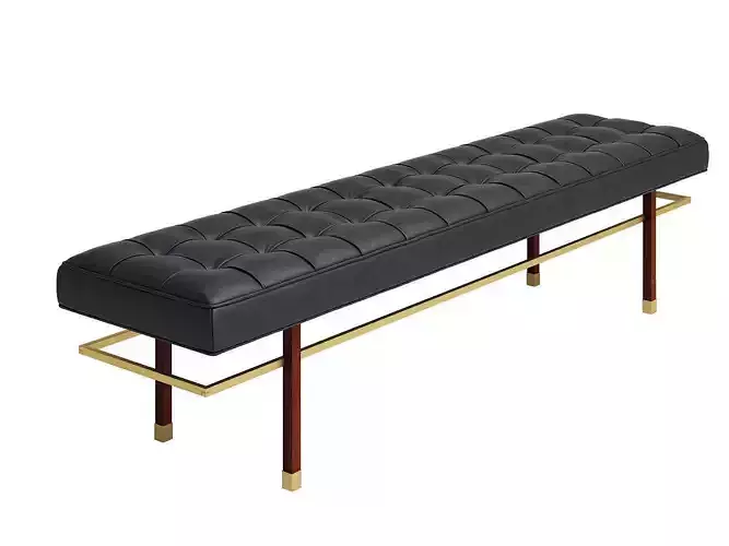 Bench leather with brass legs