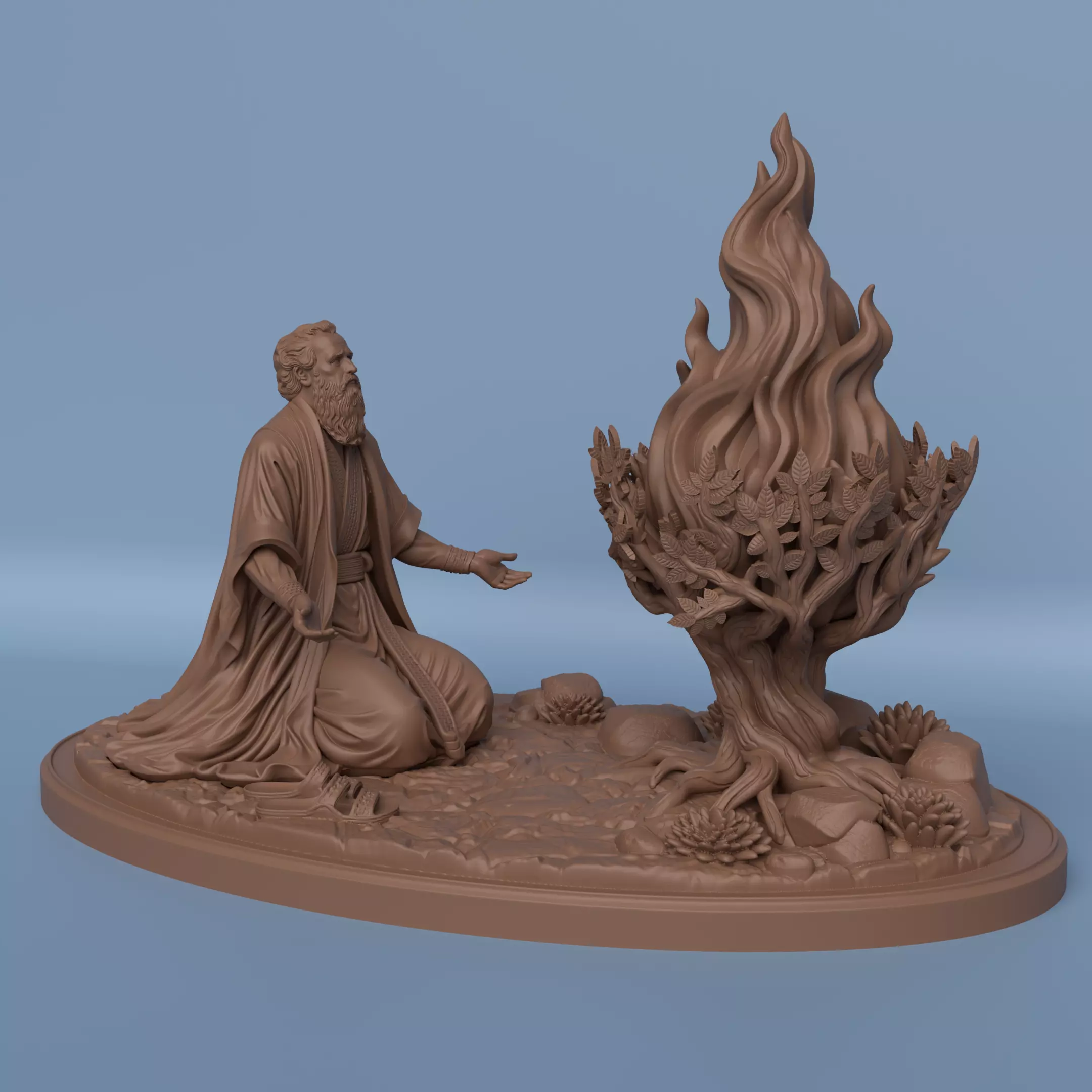 Moses and the Burning Bush Sculpture 3D print model