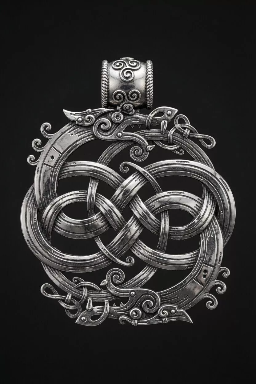 Urnes Dragon Knot Pendant 3D print model