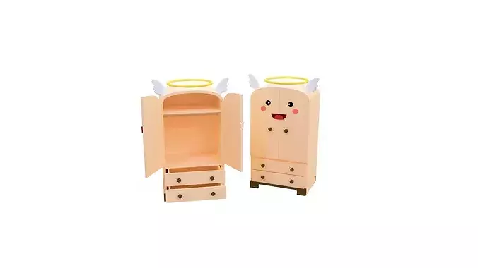 Low-Poly Cute Angel Kids Closet