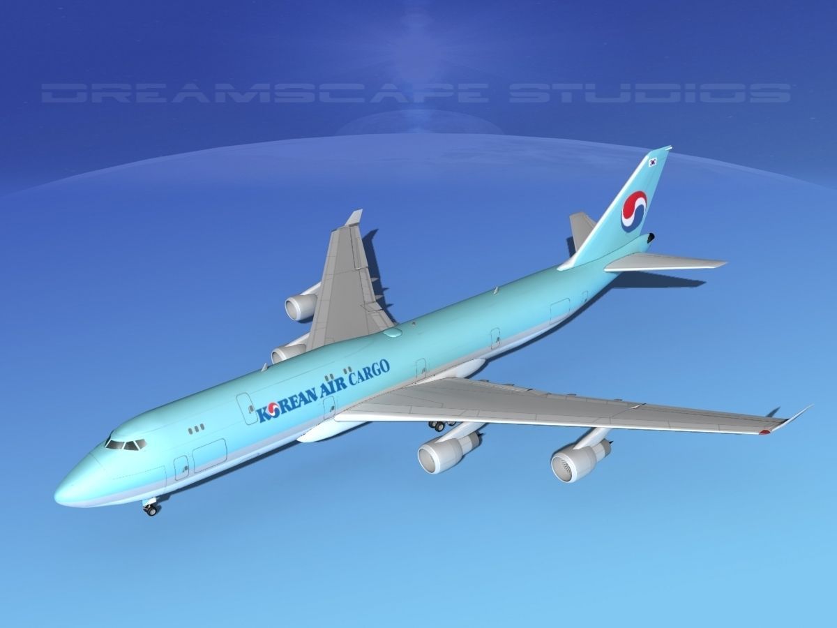Boeing 747-8I Korean Air Cargo 3D model_10