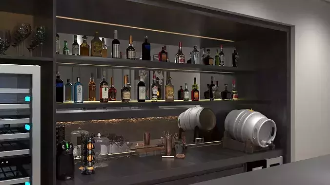 Party in Private Home Bar 3D model
