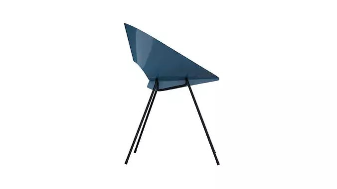 Light blue vintage metal chair Low-poly 3D model 6