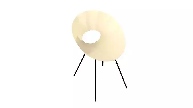 Beige vintage metal chair Low-poly 3D model 5