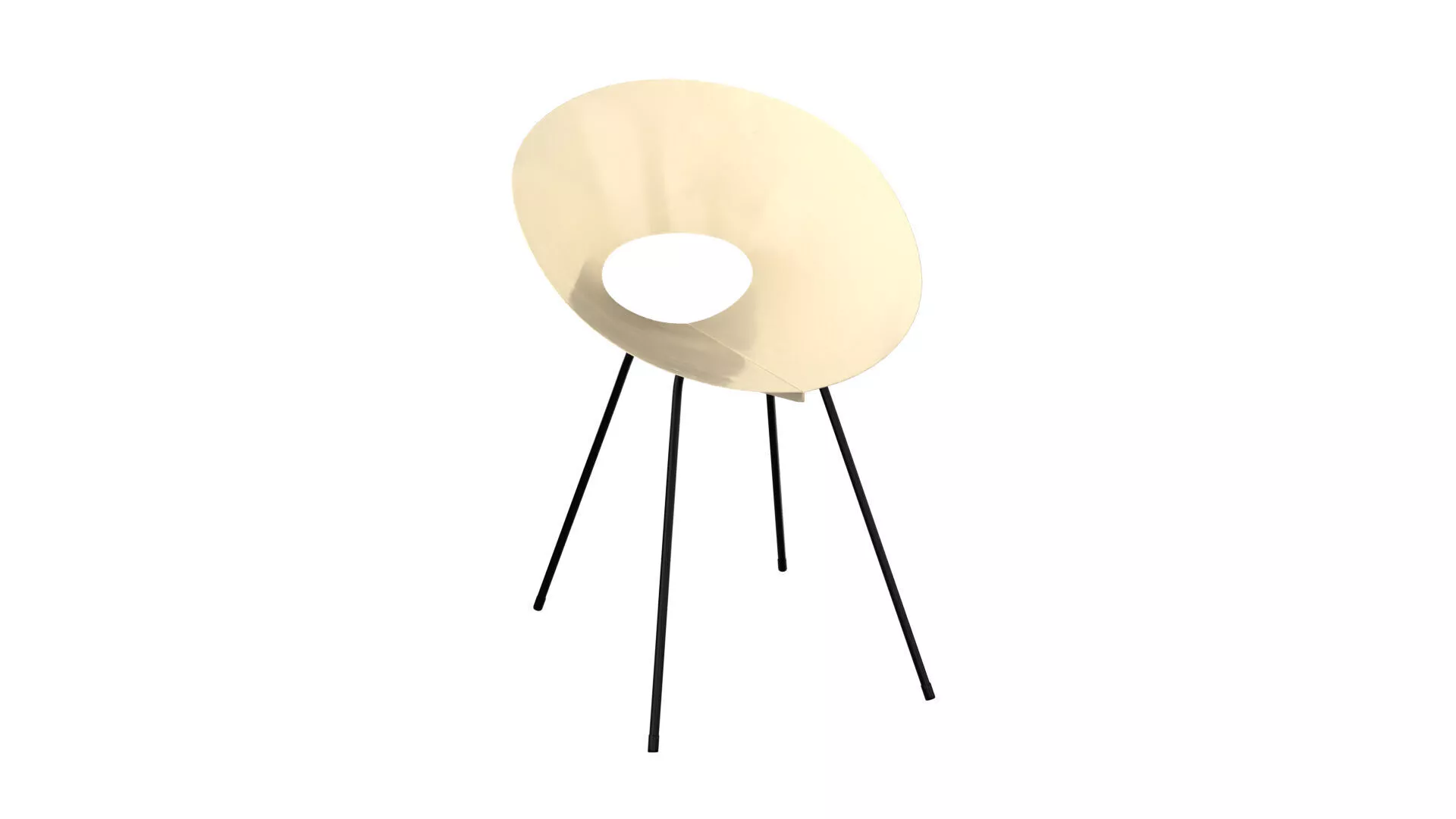 Beige vintage metal chair Low-poly 3D model
