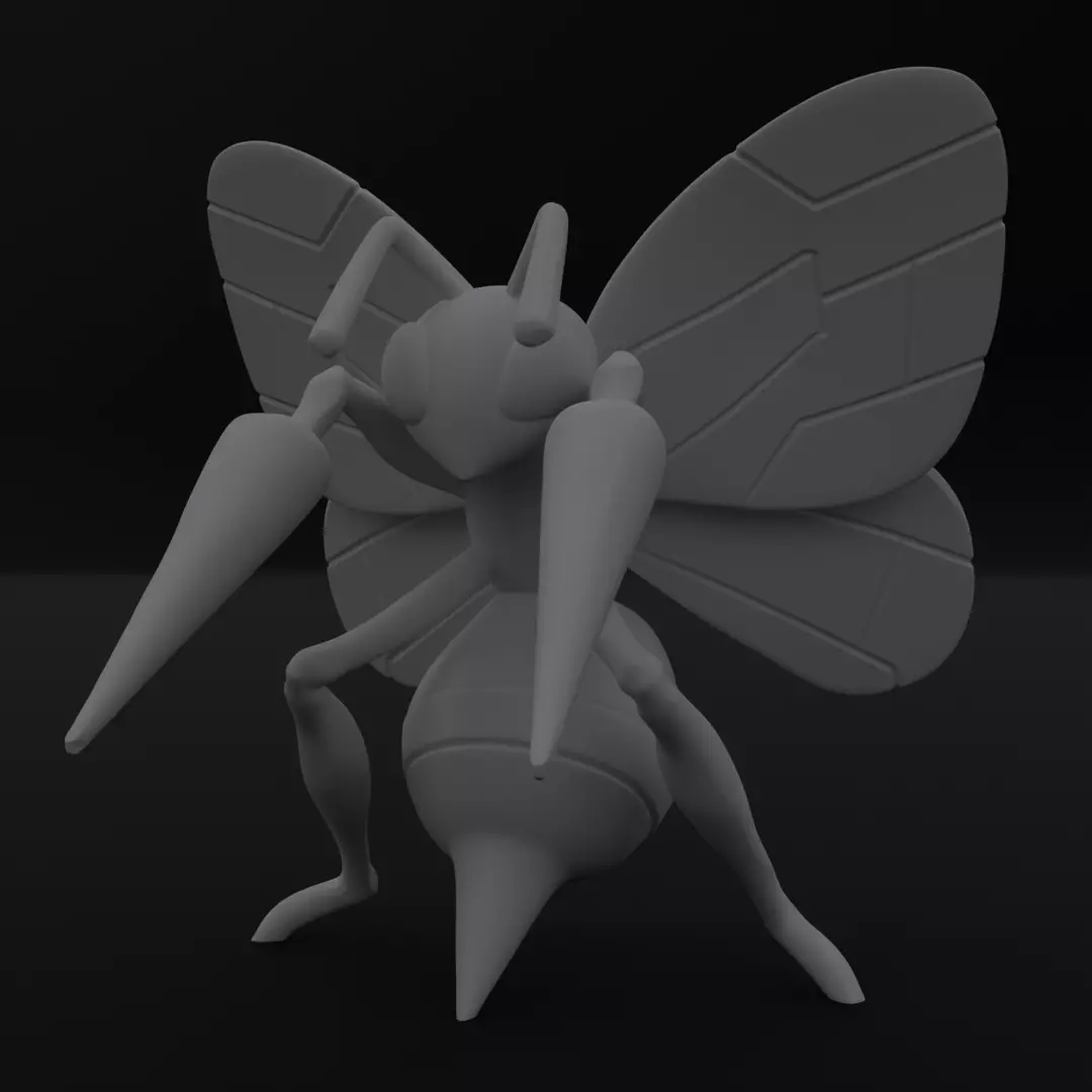 Stylized Bee Figurine 3D model for Print Geometric Insect 3D print model