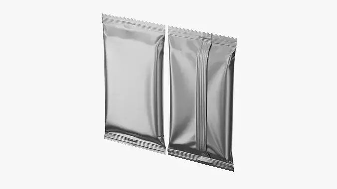 Snack Bar Foil Wrapper Mockup 03 3D model 2