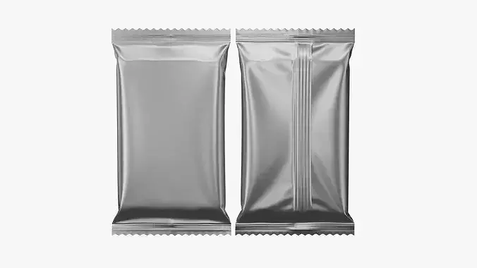 Snack Bar Foil Wrapper Mockup 03 3D model 6