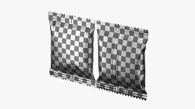Snack Pack Foil Wrapper Mockup 16 3D model 4