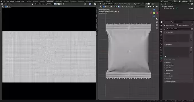 Snack Pack Foil Wrapper Mockup 16 3D model 5