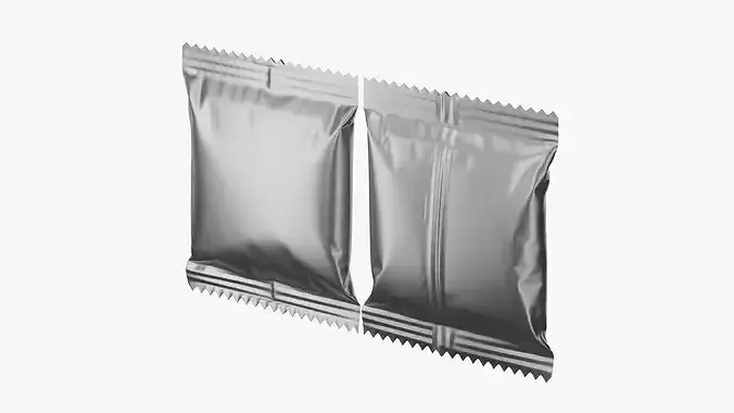 Snack Pack Foil Wrapper Mockup 16 3D model 2