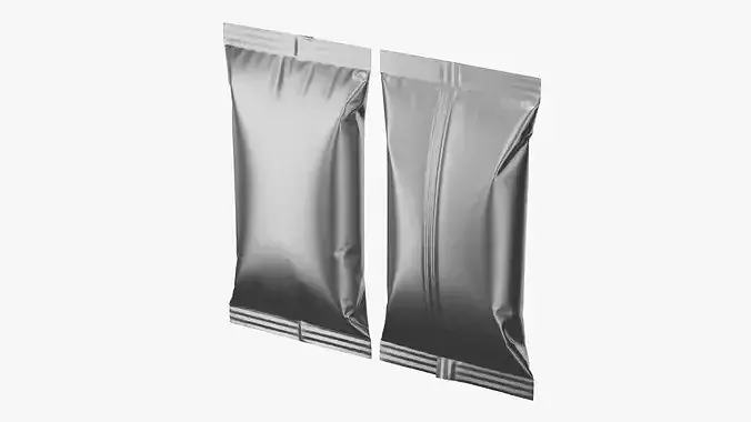 Snack Pack Foil Wrapper Mockup 15 3D model 2