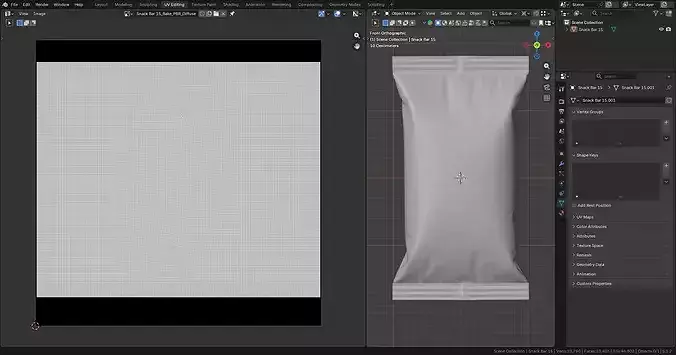 Snack Pack Foil Wrapper Mockup 15 3D model 5