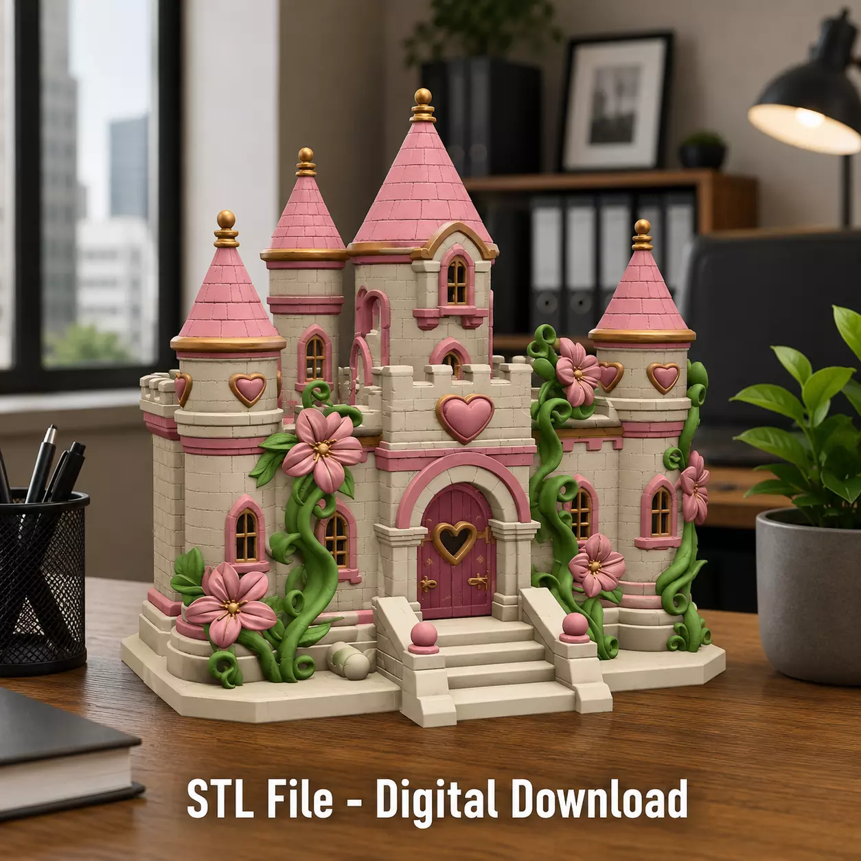 Enchanted Heart Blossom Castle STL File for 3D Print 3D print model