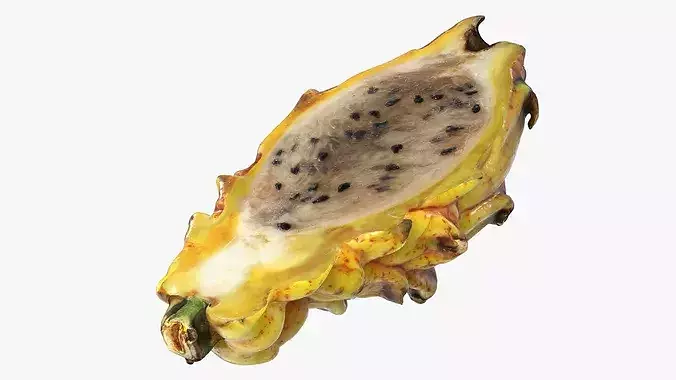 Yellow Dragon Fruit Half 3D model