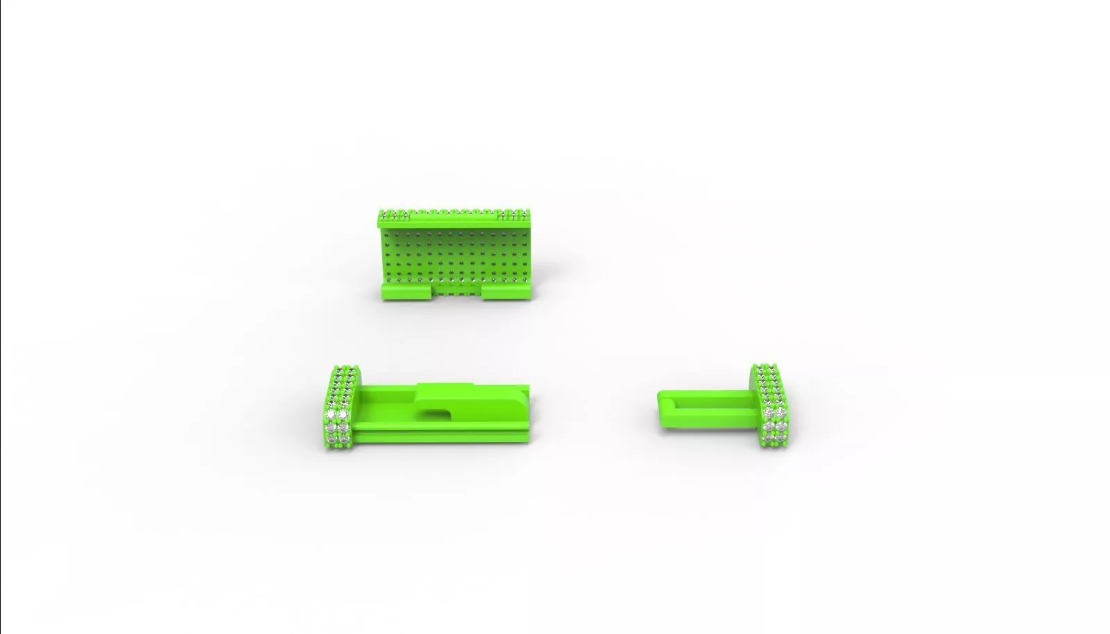 CUBAN BOX CLASP 13MMX30MM WITH STONES 3D print model