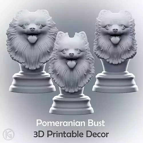 Pomeranian Dog Bust STL