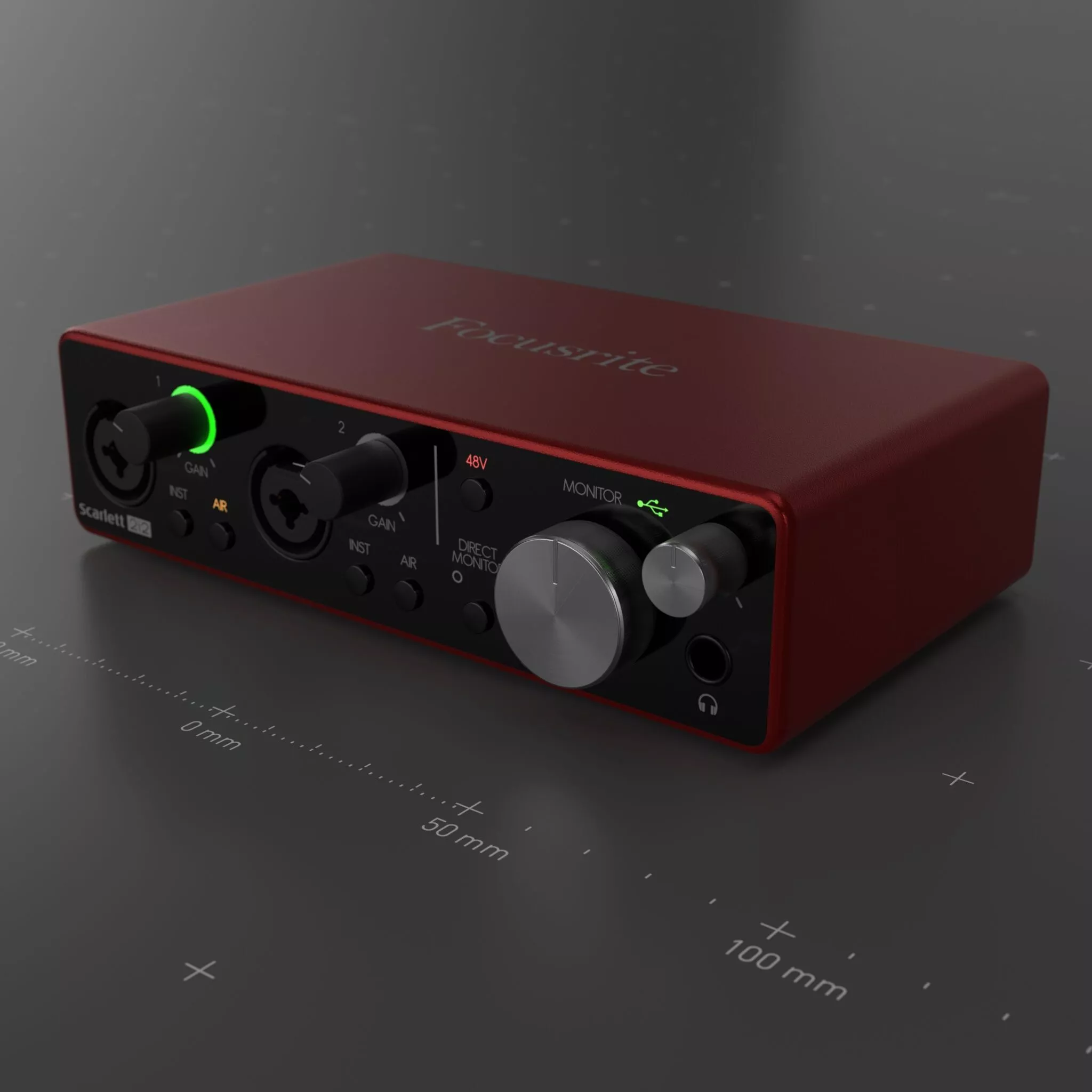 Focusrite 2i2 3rd gen Low-poly 3D model