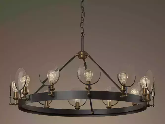 Gaslight Lens Chandeliers 3D model