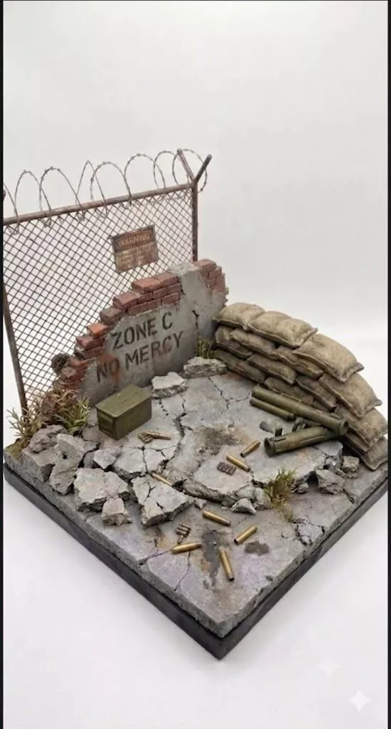 Military Checkpoint Diorama Base STL for Resin 3D Printing 3D print model