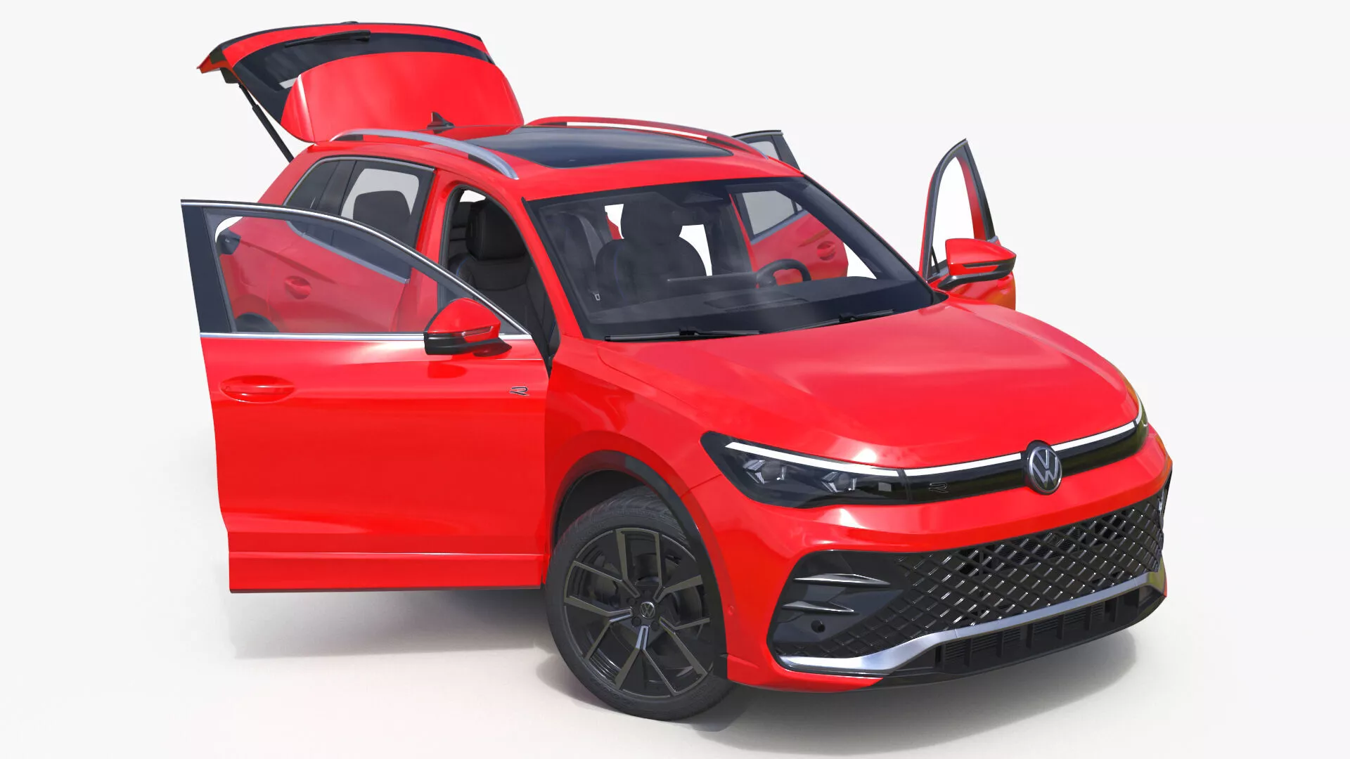 Volkswagen Tiguan 2024 Red Rigged 3D model