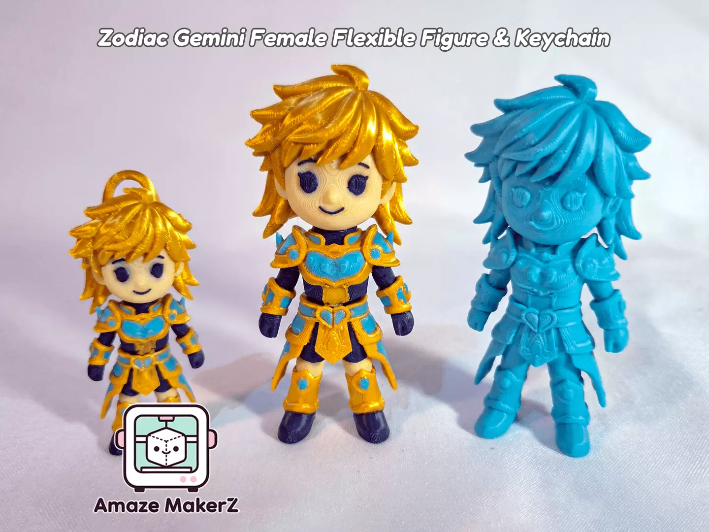 Zodiac Gemini Female and Keychain 3MF Multicolor 3D Printing 3D print model