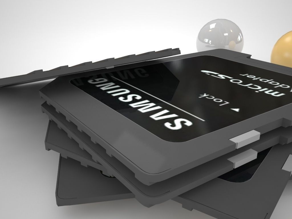 Sd Card Adapter  3D model_2