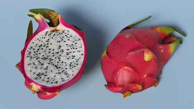 Dragon Fruit Half 3D model 4