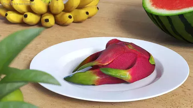 Dragon Fruit Half 3D model 3