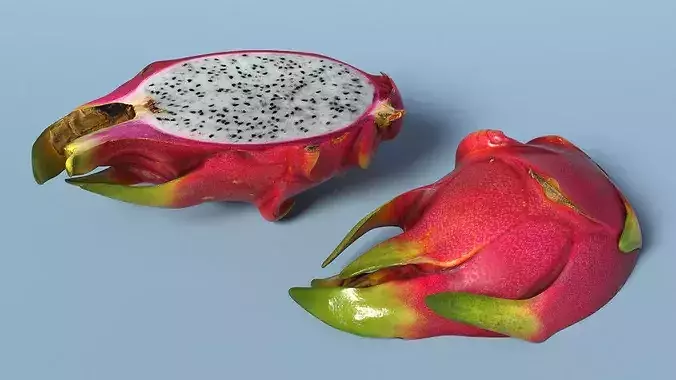 Dragon Fruit Half 3D model 5