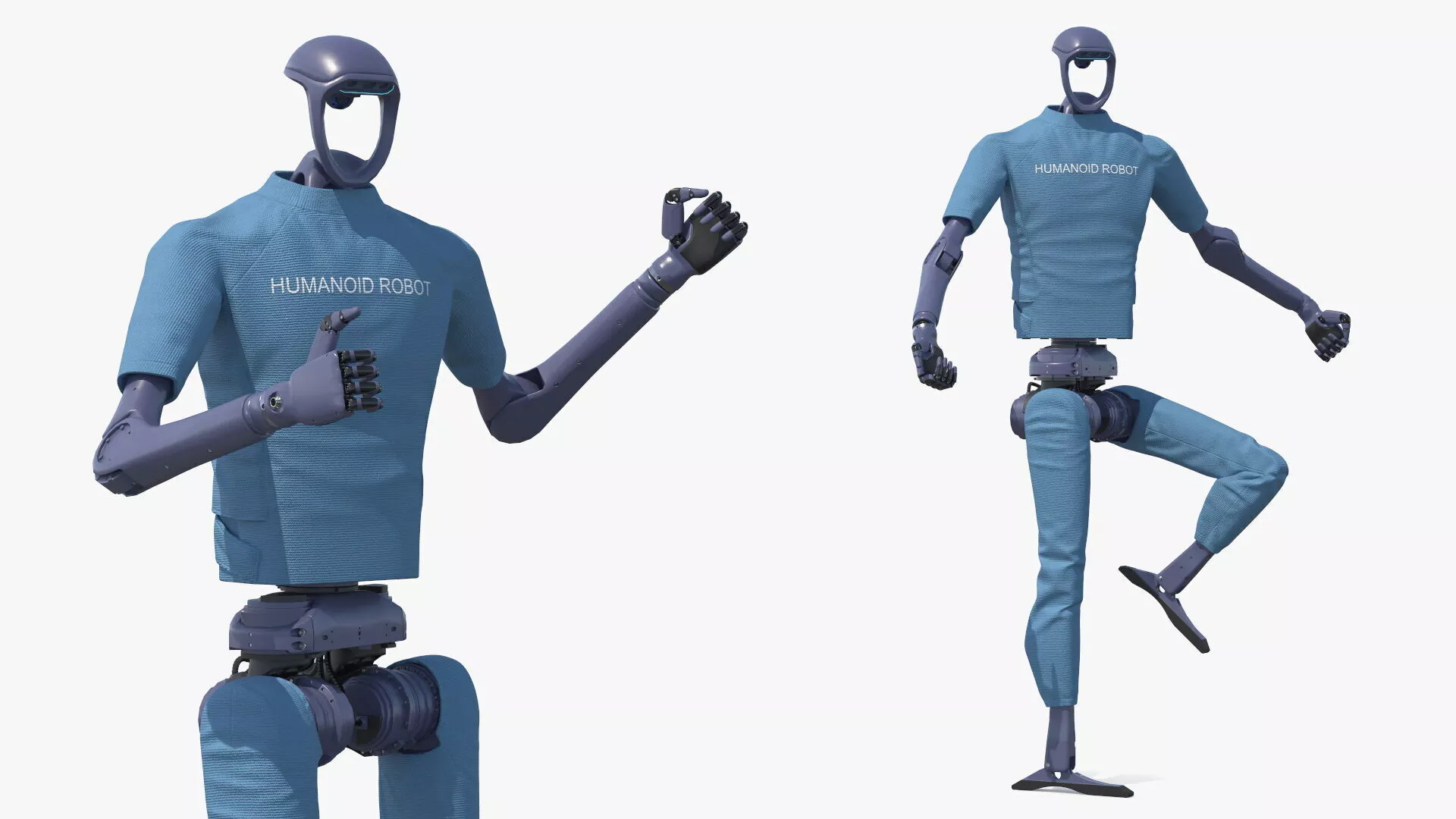Humanoid Robot with Dexterous Hands Rigged for Maya 3D model