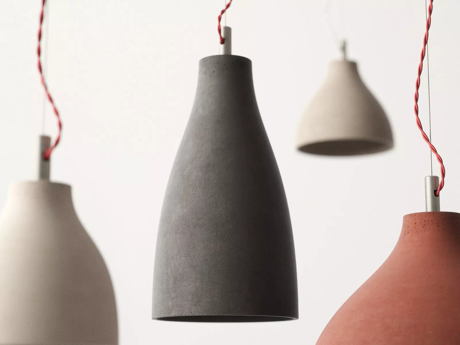 Heavy concrete pendant lights 3D model_3