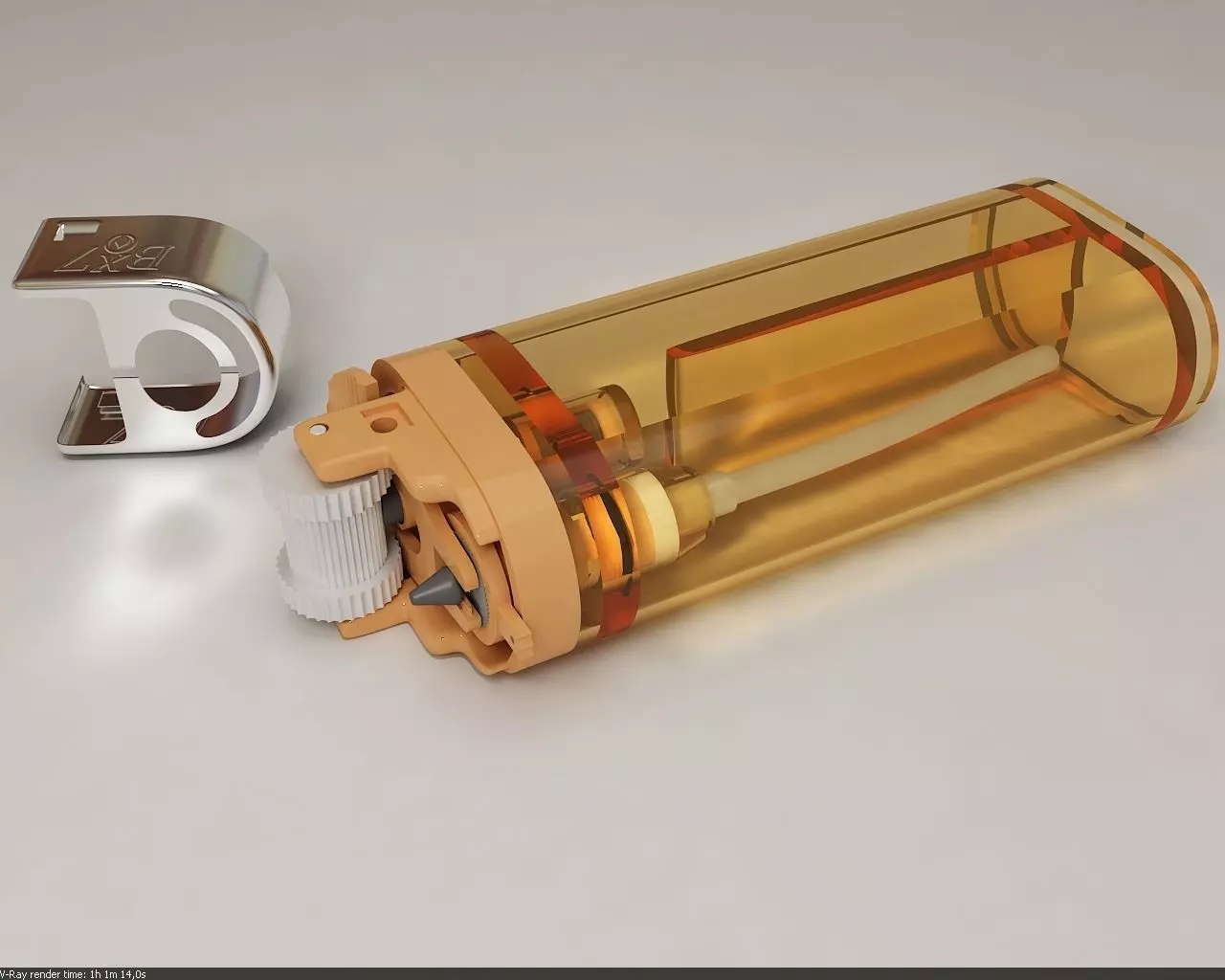 Lighter with all pieces 3D model