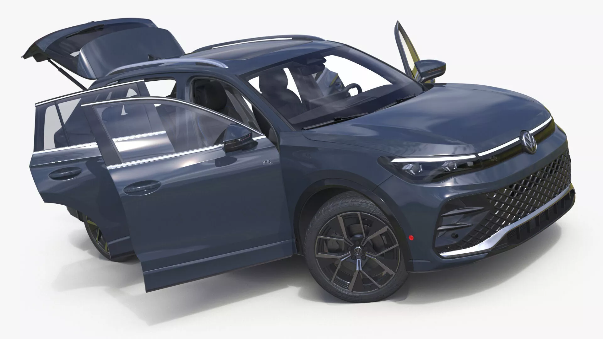 2024 Volkswagen Tiguan Gray Rigged 3D model