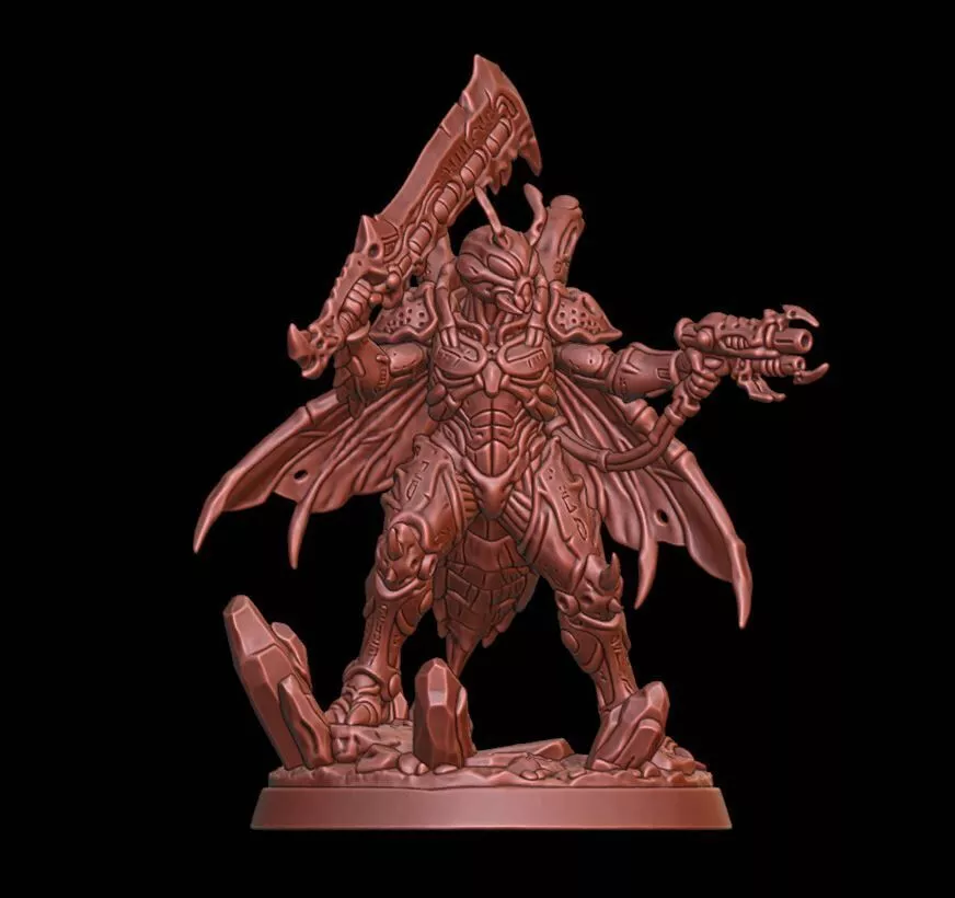 Insectoid Dread Vanguard Sci-Fi Cyber-Organic Soldier 3D print model