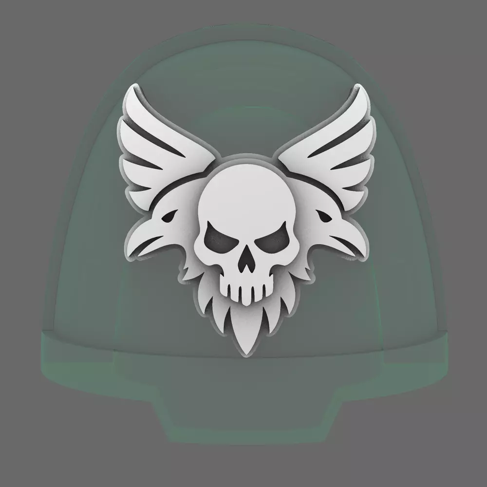 Skull Ravens V10B Shoulder Symbols 3D print model